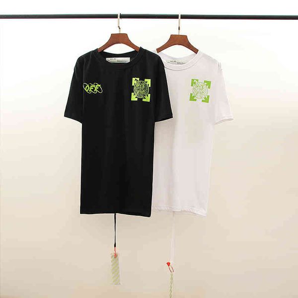 

new fashion off short 2021 sleeve lovers' casual flstyleer printed cotton t-shirt in spring and summer, White;black