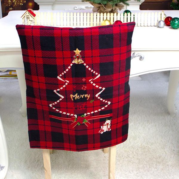 

chair covers christmas elk and cover red black plaid creative furniture home decoration accessories