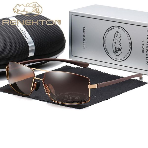 

sunglasses renekton brand design uv400 gradient men women driving male square sun glasses stainless steel eyewear oculos gafas, White;black
