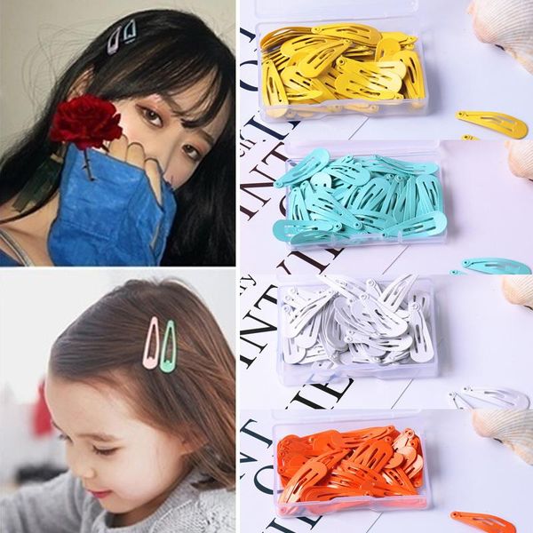 

50 pcs/lot 3cm cute candy color baby clip girl hair accessories princess hairpin mini hairclips gift, Slivery;white