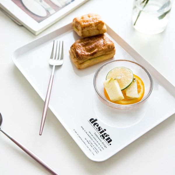 

kitchen storage & organization nordic melamine serving tray tea dessert breakfast bread snack plate platter sundries tools home decration ac