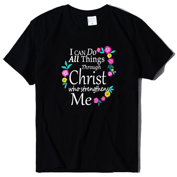 

lettered flower print loose large summer women's t-shirt loose short sve, White