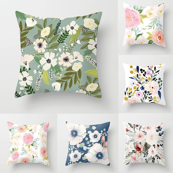 

pillow case 45x45cm flower print polyester cushion cover for wedding decoration soft home christmas party diy accessories