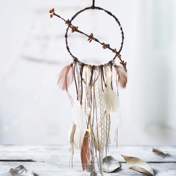 

decorative objects & figurines integrit 16*32cm dream catchers feathers wall hanging nordic room car home decor substance dreamcatcher ornam