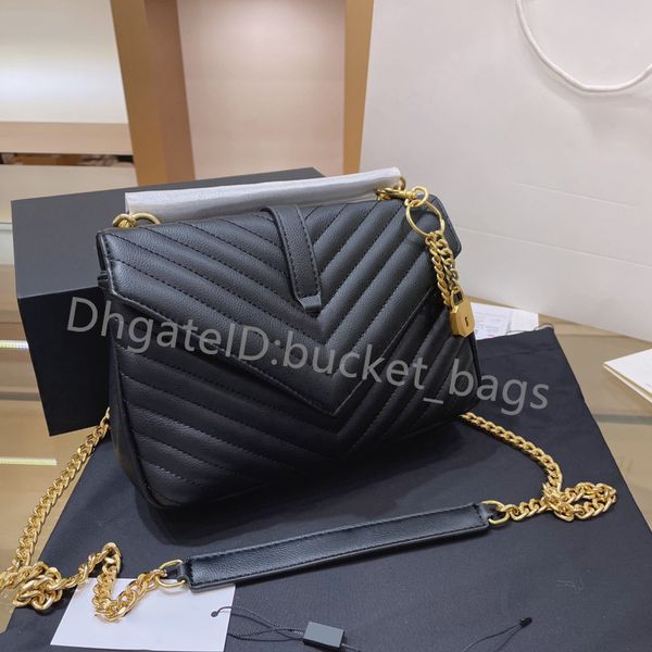 Echtes Leder Brieftasche Umhängetasche Luxus Designer Kette Dame Mode Umhängetaschen Plain Square Lässige Innentasche mit Reißverschluss Frauen Berühmte Handtaschen