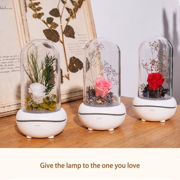 

humidifiers usb rechargeable aroma diffuser everlasting flower lamp night light