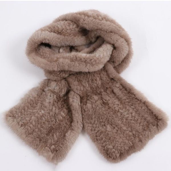 

scarves winter warm women soft knitted fur ladies real mink scarf, Blue;gray