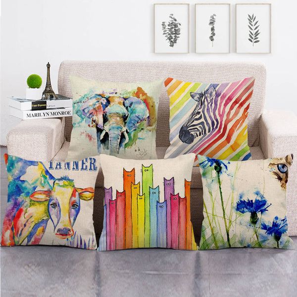 

animals design linen/cotton throw pillow covers couch cushion cover home pillow