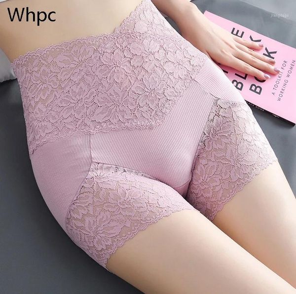 

women's panties high waist lace women seamless slimming tummy control briefs plus size shapers cotton health underwear knickers, Black;pink