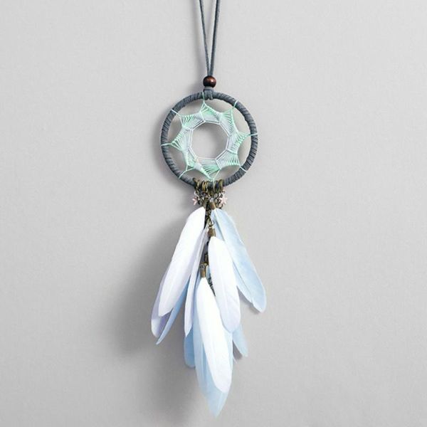 

decorative objects & figurines car interior catcher feather wind chimes pendants woven room decoration gray gifts home decor dream catchers