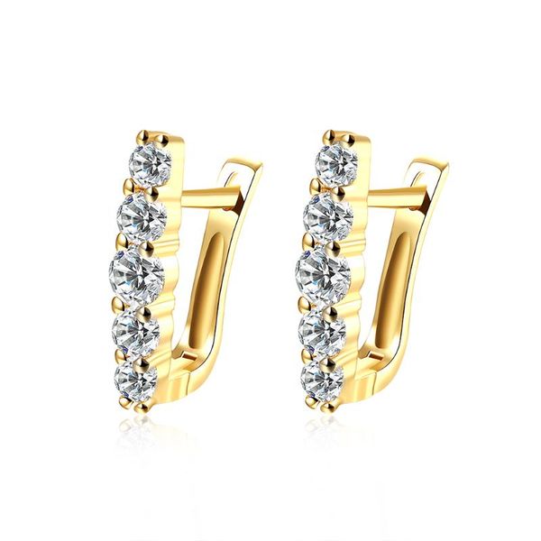

clip-on & screw back fashion metal ear clip white zircon luxury women's environmentally friendly clips nickel-lead-jewelry, Silver