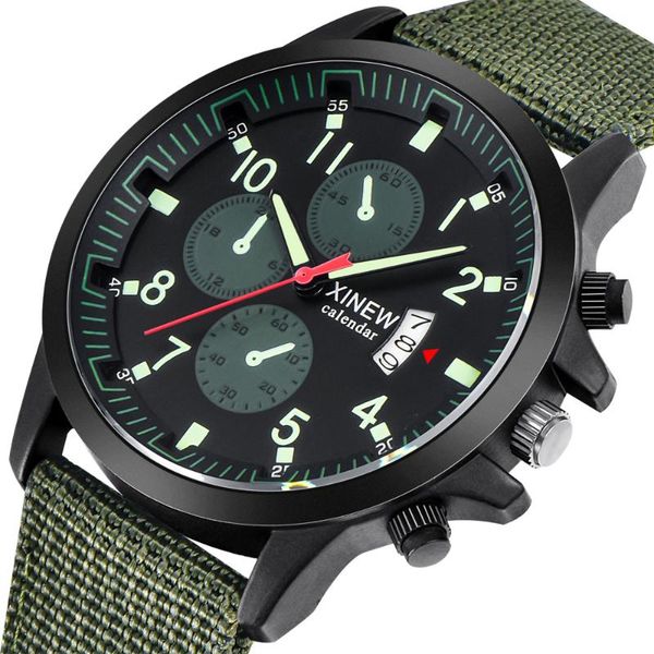 

wristwatches 2021 watch nylon cloth with calendar sports men's, Slivery;brown