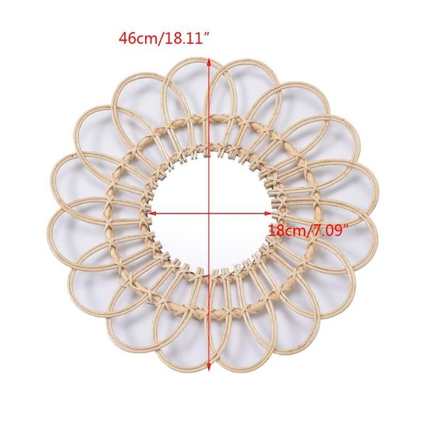 

mirrors g2 rattan hanging wall mirror innovative art decoration flower makeup dressing for apartment living room bedroom