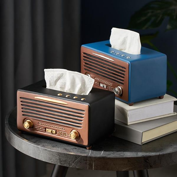 

tissue boxes & napkins retro box resin radio model paper towel holder portable with lid modern living room table decor accessories