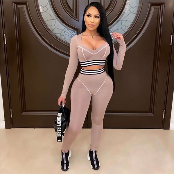 

2020 women's new tight splicing yoga sports suit, Gray