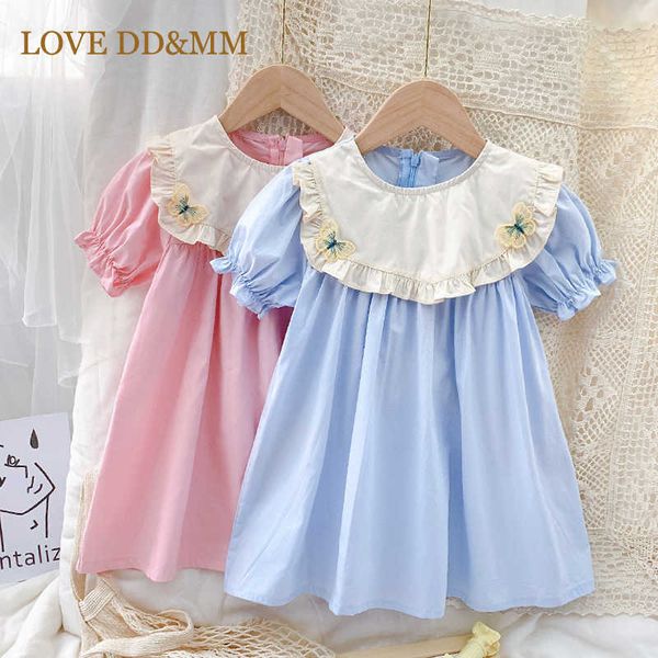 

love dd&mm girls princess dresses summer children's clothing cute butterfly embroidery comfortable dress 210715, Red;yellow