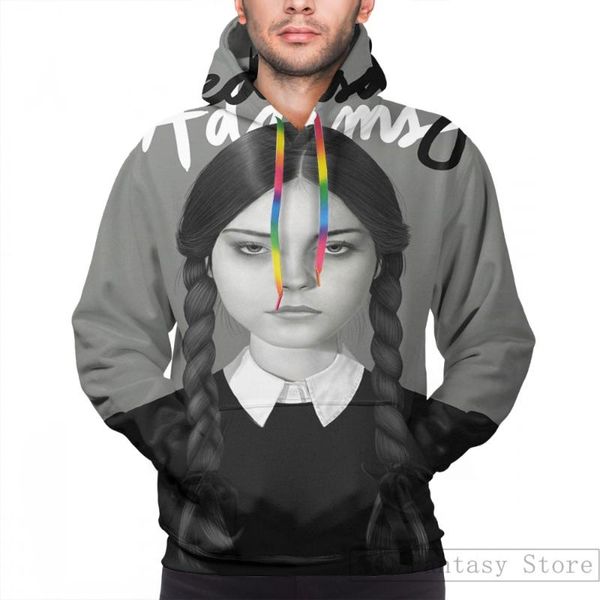 

men's hoodies & sweatshirts mens sweatshirt for women funny wednesday addams(3) print casual longsleeve coat streatwear, Black