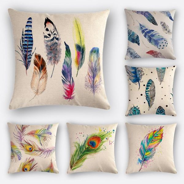 

cushion/decorative pillow feather series pillowcase living room sofa cushion cover headboard 45x45cm linen