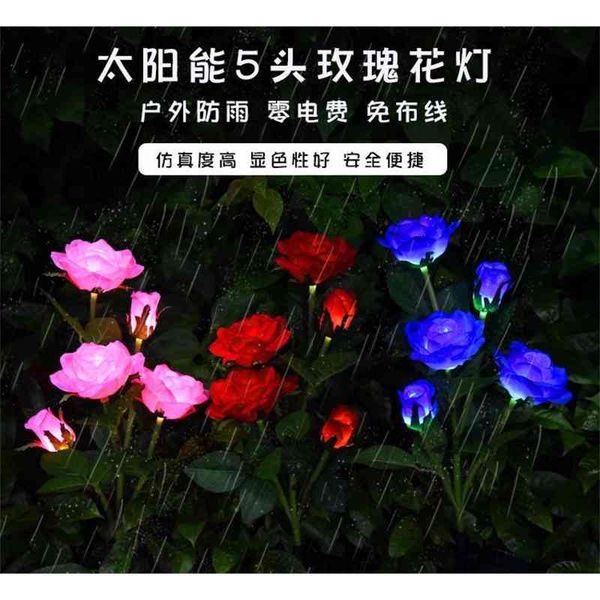 

outdoor simulation rose solar led reed outdoor lawn lamp garden waterproof