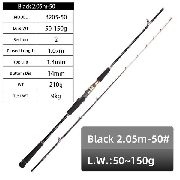 

boat fishing rods 2.05m lead weight 50 to 300g haoyu workshop saltwater light rod made in china