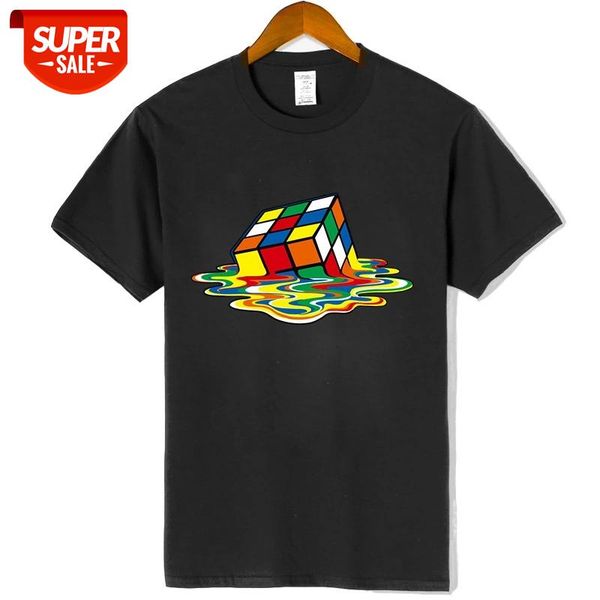 

new men's casual 00%cotton short sleeve t-shirt magic square printing o-neck t-shirt casual hip hop t-shirt for men #ww3s, White;black
