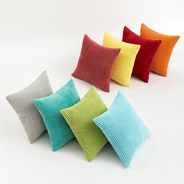 

cushion/decorative pillow corduroy stripe cushion cover white red solid color nordic style sofa leisure without core 45x45cm multicolor opti