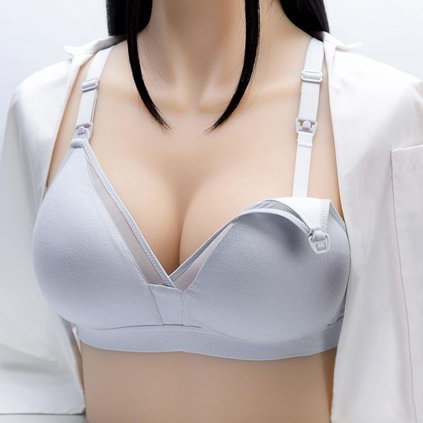 

maternity intimates 8872# deep v cotton nursing bras breastfeeding underwear for pregnant women lacation mother pregnancy feeding, White
