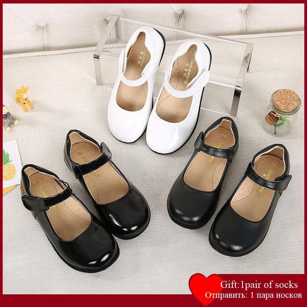 

2021 girls leather shoes princess shoes children dancing princess sweet sandals spring autumn summer pu, Black;grey