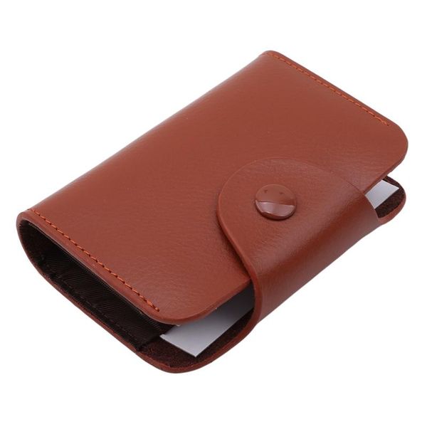 

card holders 1 pc 11 slots holder pu leather solid color wallet zipper business case cards coin purse bag, Brown;gray