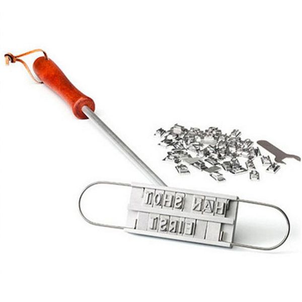 

bbq barbecue branding iron tools with changeable 55 letters fire branded imprint alphabet outdoor barbecue cook steak meat tool dbc dh1095