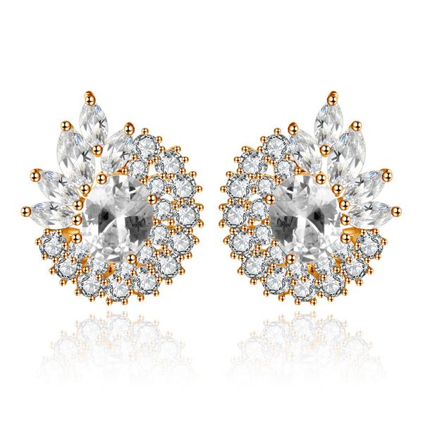 

jewelry charm stud water cloud earrings aaa zircon, Golden