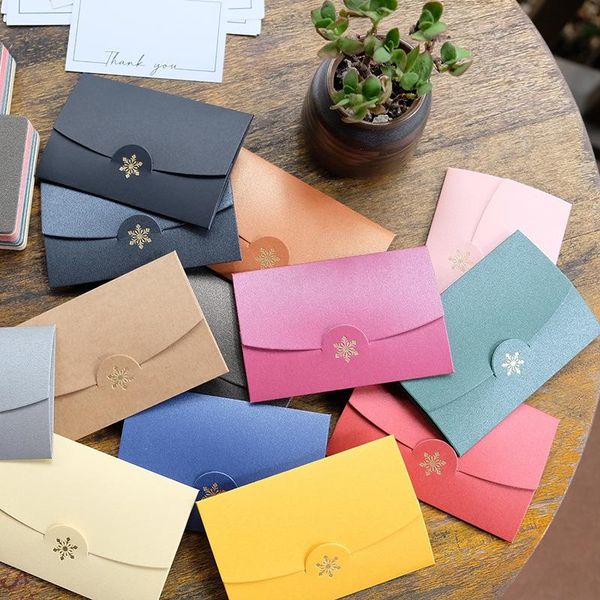 

gift wrap 20pcs/lot mini western envelopes bronzing snowflake pearl blank paper vintage wedding invitation for cards