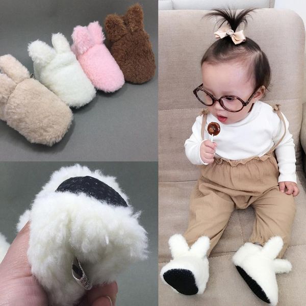 

first walkers baby socks winter boy girl booties fluff soft toddler shoes anti-slip warm born infant crib moccasin