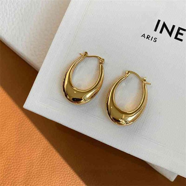

75%off outlet onlineceli saijia water drop elegant simple oval solid circle earrings, Golden