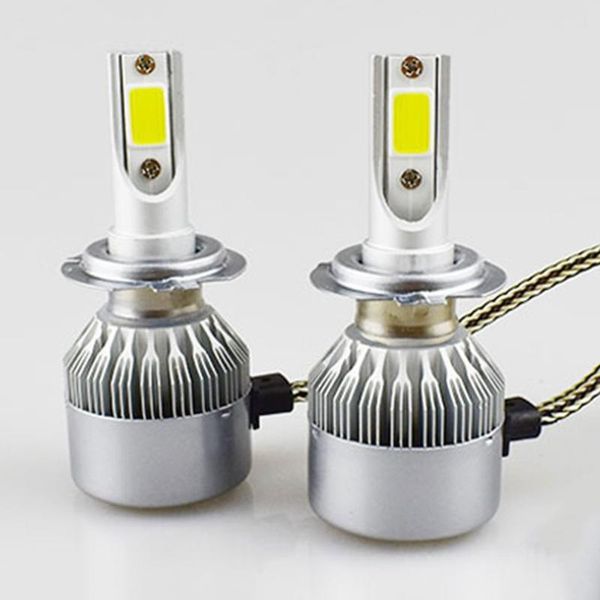 

car headlights est 2 pcs led headlight 6000k 36w 3800lm c6 hi/lo beam auto bulbs