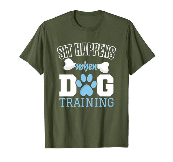 

sit happens when dog training shirt - funny dog trainer tee, White;black
