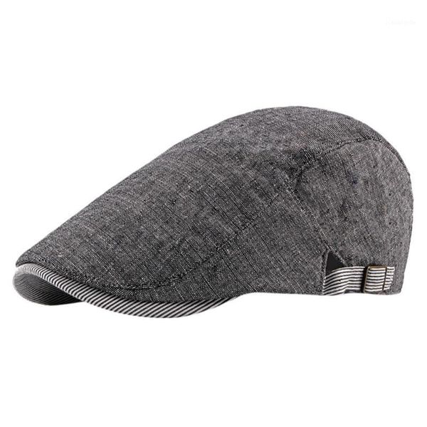 

berets adjustable beret cap outdoor caps for men casual peaked hat visors breathable flat hats cotton sun, Blue;gray