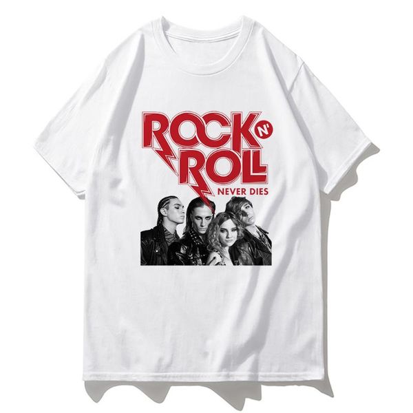 

men's t-shirts maneskin t shirt summer fashion mens casual kawaii white cotton male harajuku tee vintage tshirts, White;black