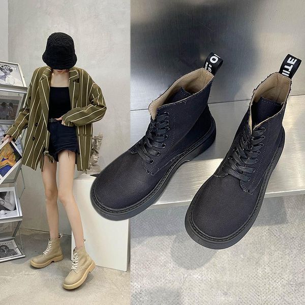 

boots red autumn and winter women wind fashion vintage female motorcycles ins shoes, Black