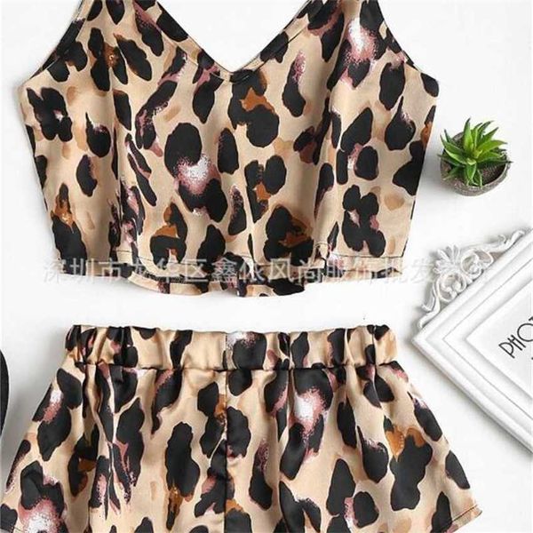 

factory7mutleopard shorts suspender pajamas with, Black;white