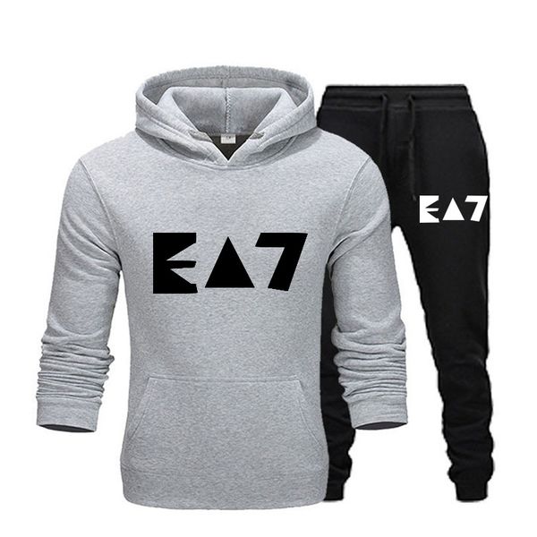 

2022 men's tracksuits men s sweat suits sports sporting suit fashion design brand hoodie +pants 2 piece suit, Gray
