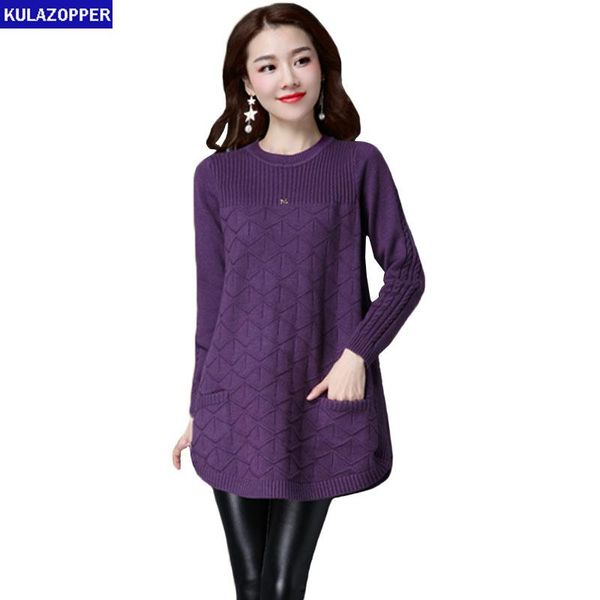 

women's sweaters big size winter long wool bottom sweater women knisweater beading dress female loose pullover knit vestidos feminino y, White;black