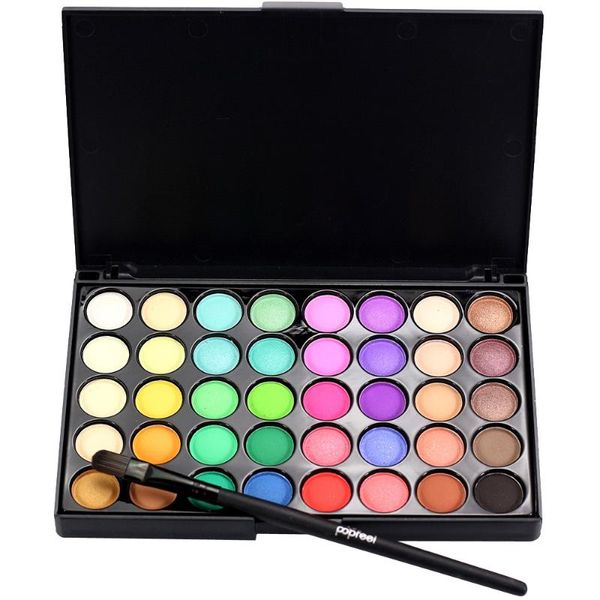 Set di pennelli per ombretti da 40 colori, ombretto cosmetico opaco, palette per trucco in crema, colore luccicante+