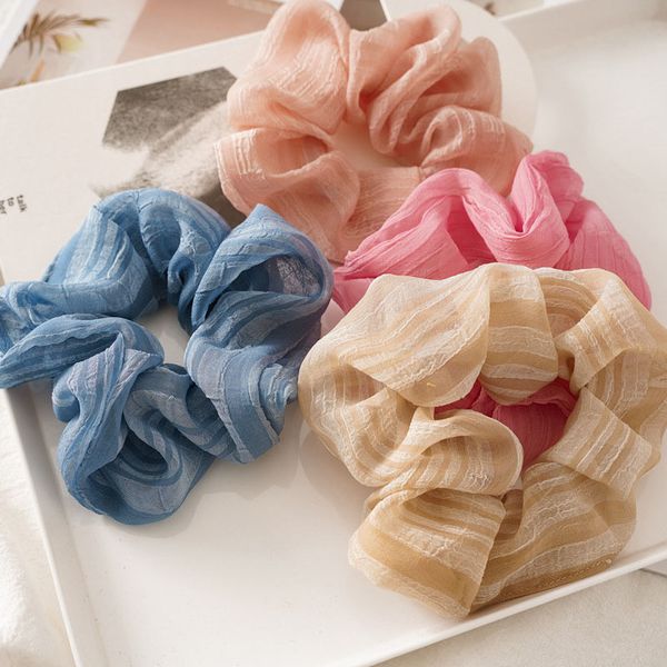 2021 Ins Organza di Colore Della Caramella Nastri Per Capelli Anello Cravatte Per Le Donne Ragazze Coda di Cavallo Titolare Fasce Elastiche Dei Capelli di Estate Bun Holder