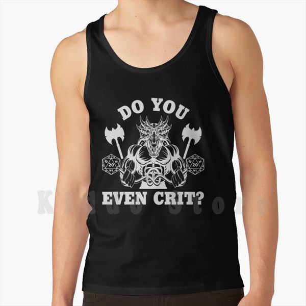 

dnd do you even crit tank vest 100% cotton masters dice gamers play, White;black