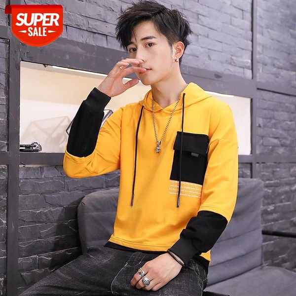

2020 Brand Men Autumn Winter Hoodie Clothes Long Sleeve Sweatshirt Tops Korean Style Plus Size Black Patchwork Add Wool Clothing #Vm6Q