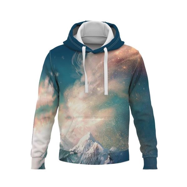 

men's hoodies & sweatshirts fashionable men long sleeve warm pullover 3d printing landscape women couples children hooded casual sports, Black