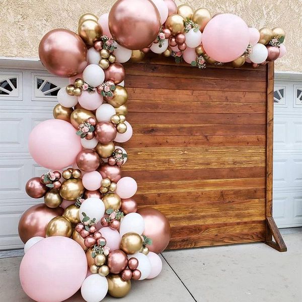 

party decoration balloon garland arch kit chrome rose gold for wedding baby shower decors ballon birthday background