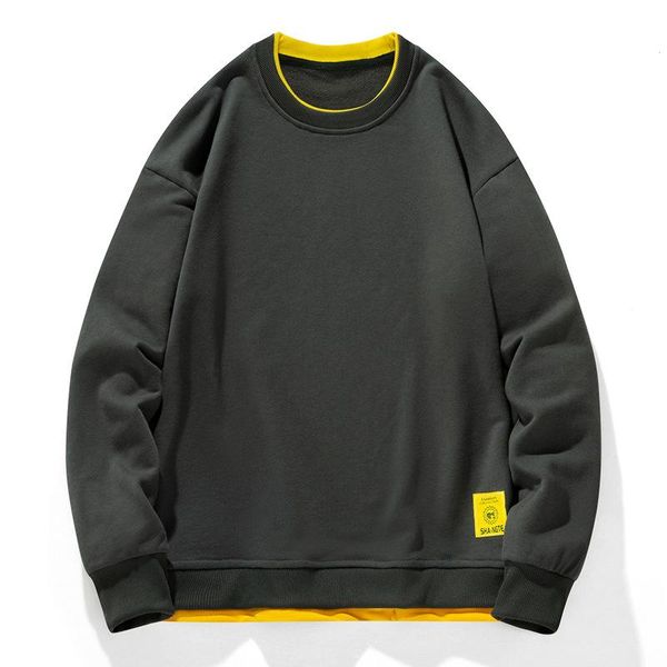 

men's hoodies & sweatshirts sweatshirt 2021 autumn and winter solid color casual fashion trends couple coats streetwear pullover men cl, Black