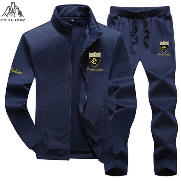 

brand men sets fashion autumn spring sporting suit sweatshirt+sweatpant tracksuit men`s sportswear clothing 2 pieces sets, Gray